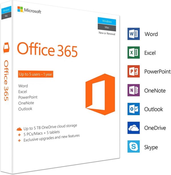 Microsoft 365 Personal 5 Dispositivos por 1 Año